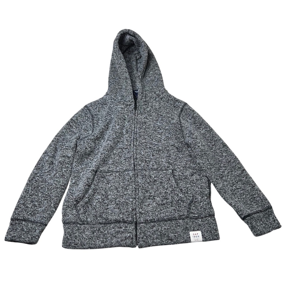 Gap Kids Speckled Gray Zip Up Hoodie Jacket Size M 8 9 Years